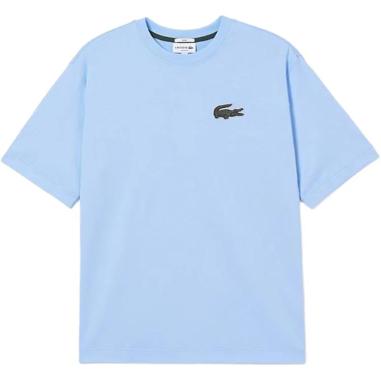 Футболка из хлопка с лого-патчем LACOSTE, Sky Blue