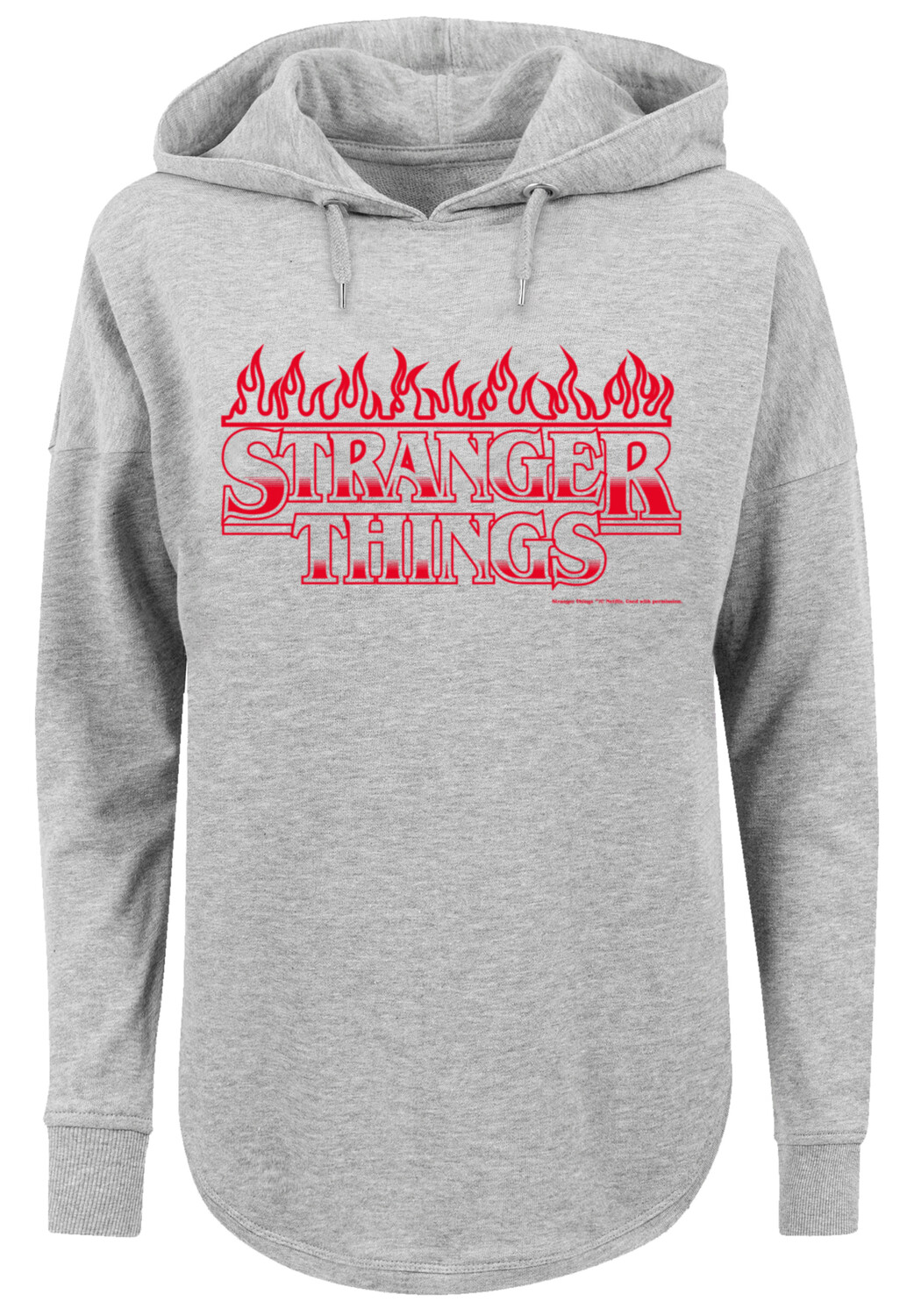 

Свитер F4NT4STIC Oversized Hoodie Stranger Things Flames Netflix TV Series, серый