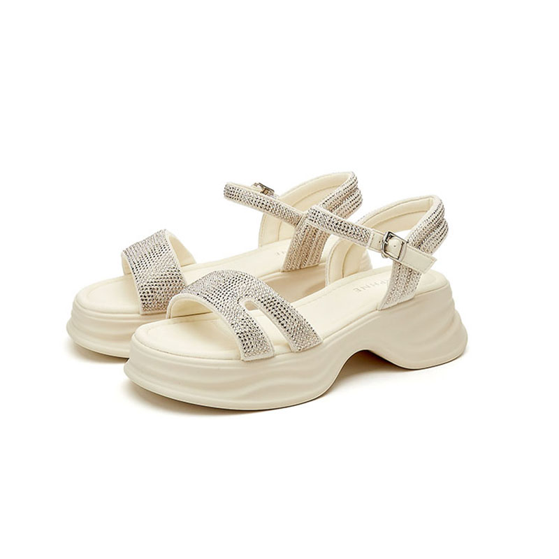 DAPHNE Женские сандалии на одной застежке бежевые, цвет Beige — фото 3