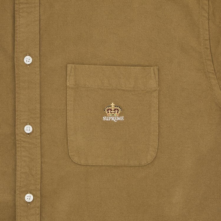Рубашка Supreme Loose Fit Flannel Oxford Shirt, цвет Light Brown — фото 3