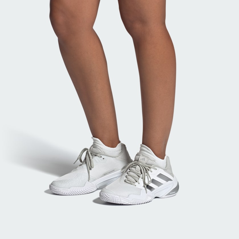 Женские теннисные кроссовки Adidas Barricade 13, белый/черный/серый — фото 2
