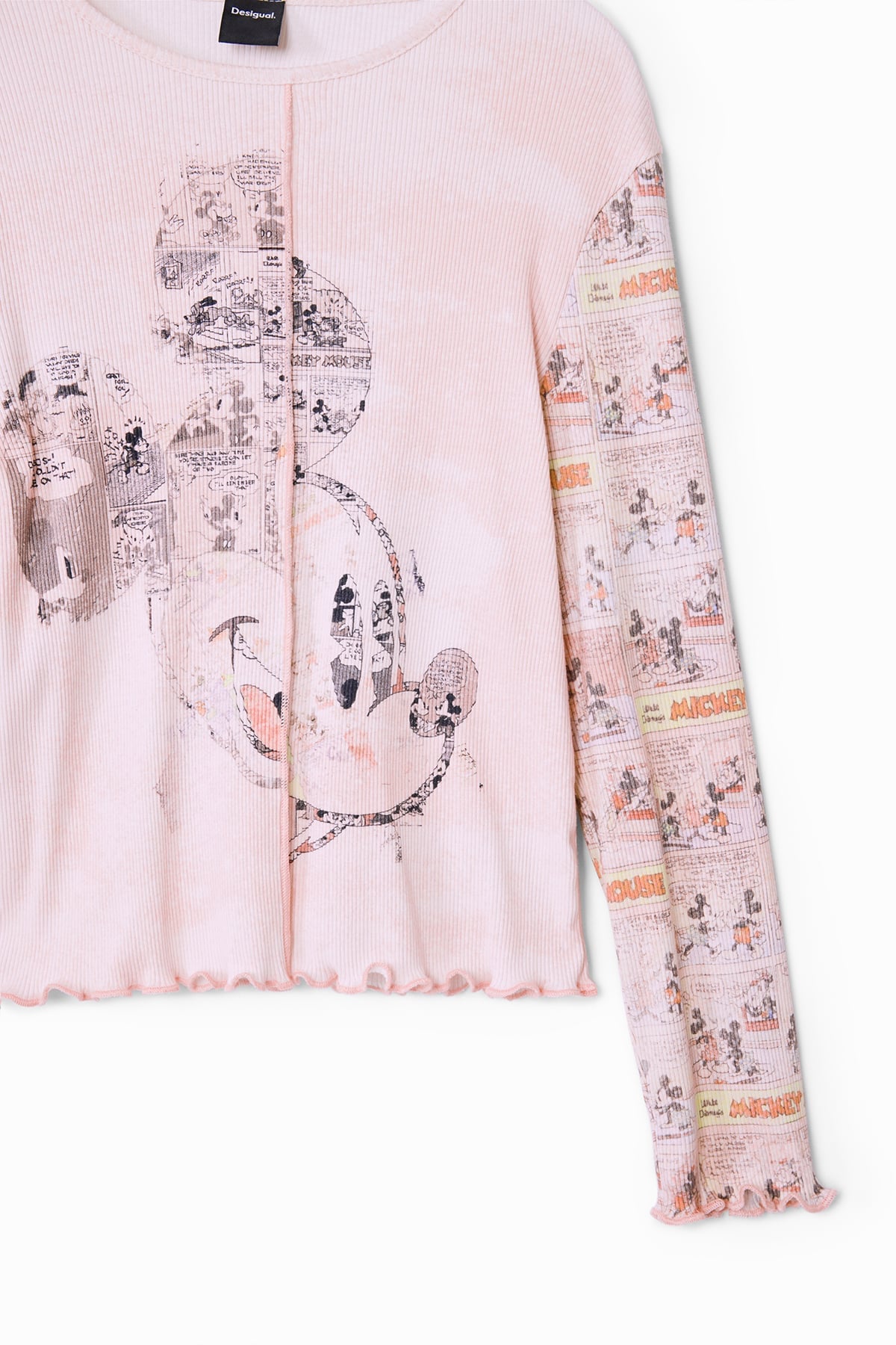 Футболка с длинными рукавами и принтом Микки Мауса (100-150 см) Desigual, Pink/Red/3049