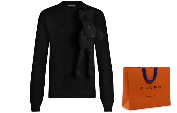 Свитер с аппликацией Teddy Bear 2010s LOUIS VUITTON, shopping bag included