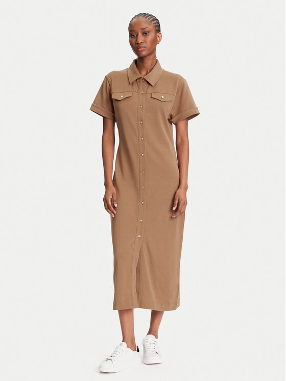 

Платье-Рубашка стандартный крой Gold Button WW0WW44617 Tommy Hilfiger, коричневый