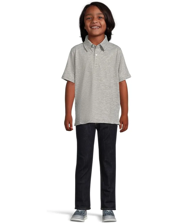 Поло Johnston & Murphy Kids Micro Stripe Polo (Big Kid), Gray — фото 4