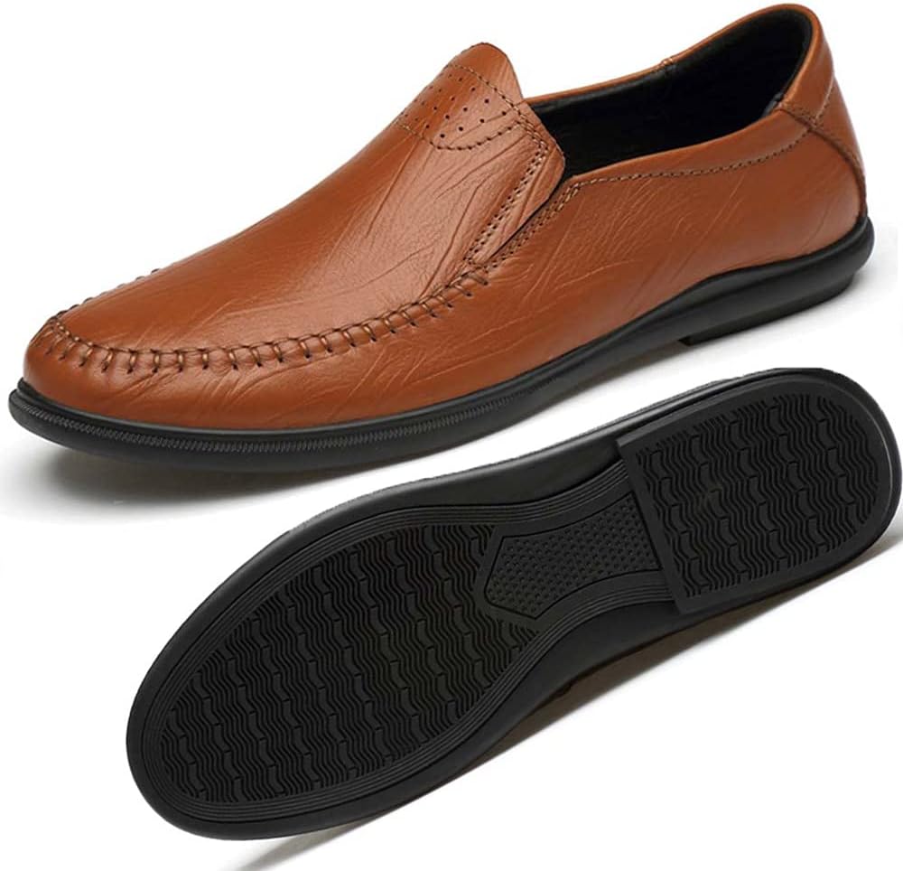 

Мужские лоферы Bitiger, удобные повседневные слипоны, лоферы - дышащие, прочные и противоскользящие, бизнес-обувь для мужчин, коричневый