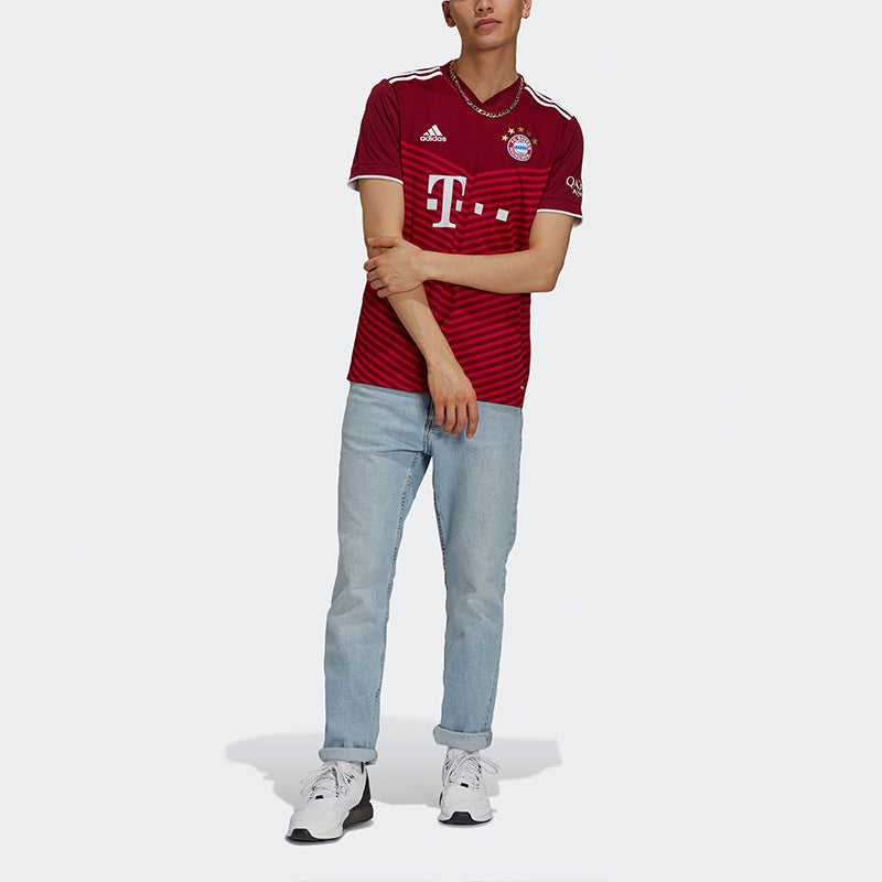 Джерси Men's adidas Fcb H Jsy Bayern Munich Black Home Fan Edition Sports Short Sleeve Soccer/Football Jersey Red — фото 3
