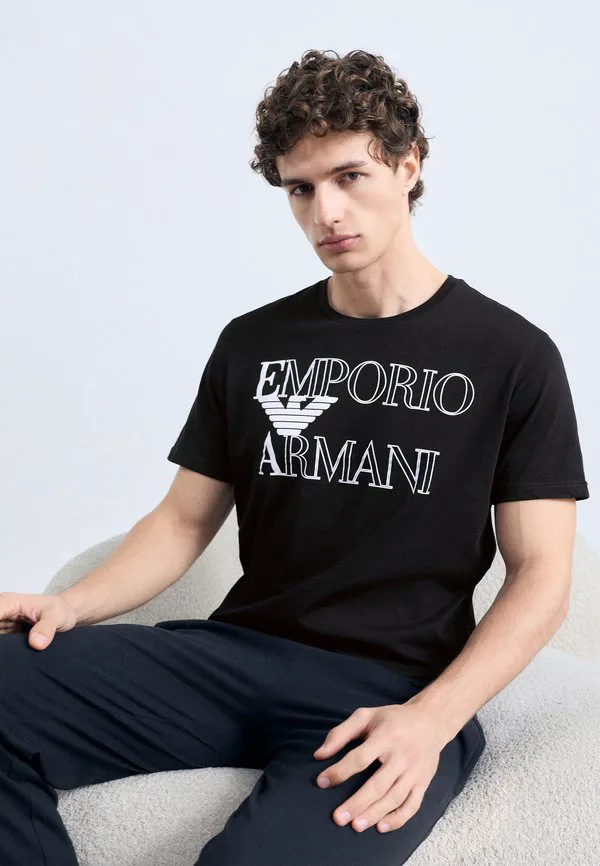 Пижамная футболка с круглым вырезом Emporio Armani, Black