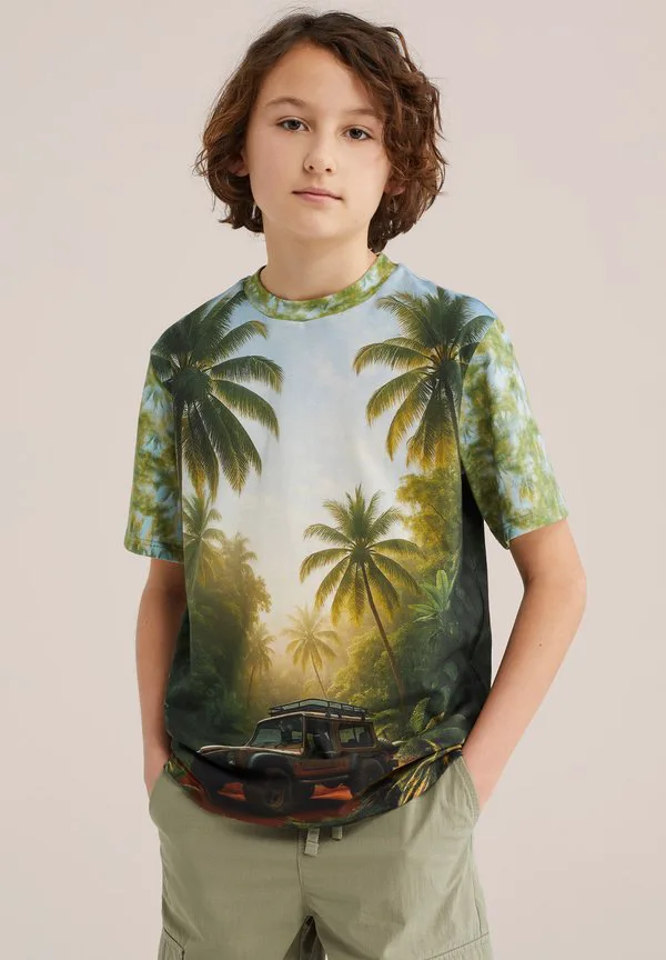 Футболка с принтом We Fashion, Green Blue — фото 2