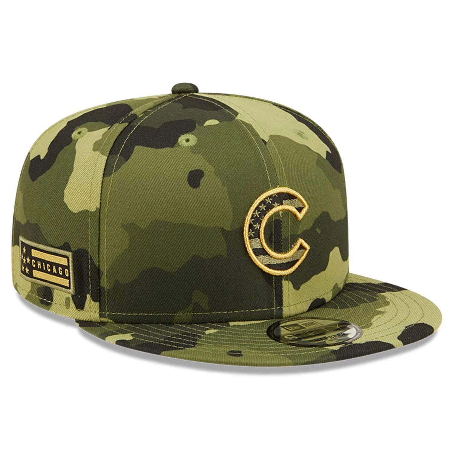 

Мужская камуфляжная регулируемая кепка New Era Chicago Cubs ко Дню вооруженных сил 2022 9FIFTY Snapback