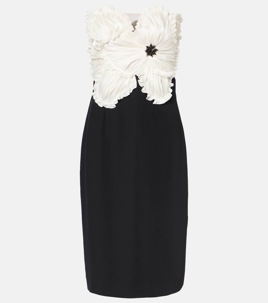 

Каллула мини-платье с цветочной аппликацией и декором Costarellos, Offwhite - Black (001)