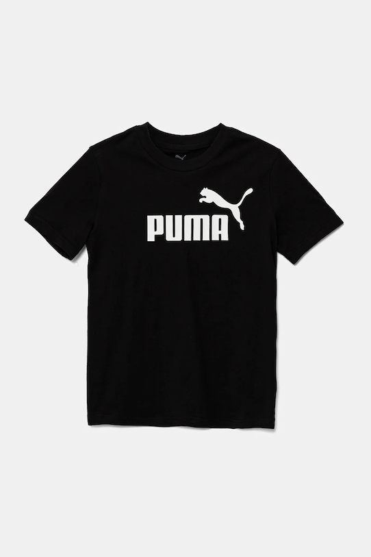 Детская хлопковая футболка ESS No. 1 Logo Tee Puma, черный — фото 2