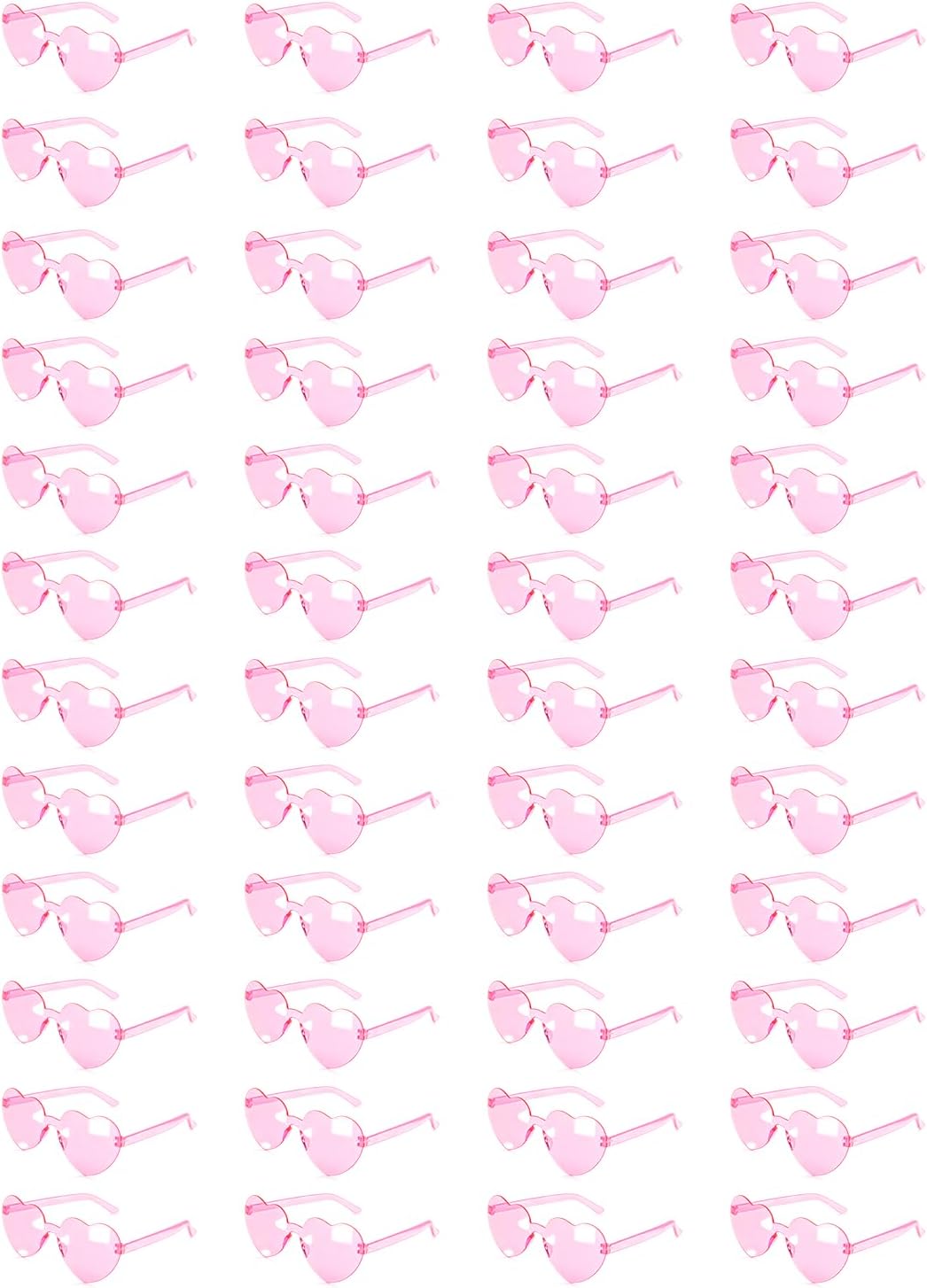 

24/48 пар солнцезащитных очков в форме сердца, розово-красные и розовые солнцезащитные очки в форме сердца для женщин, безободковые очки в форме сердца оптом Hidaily, Pink-48p