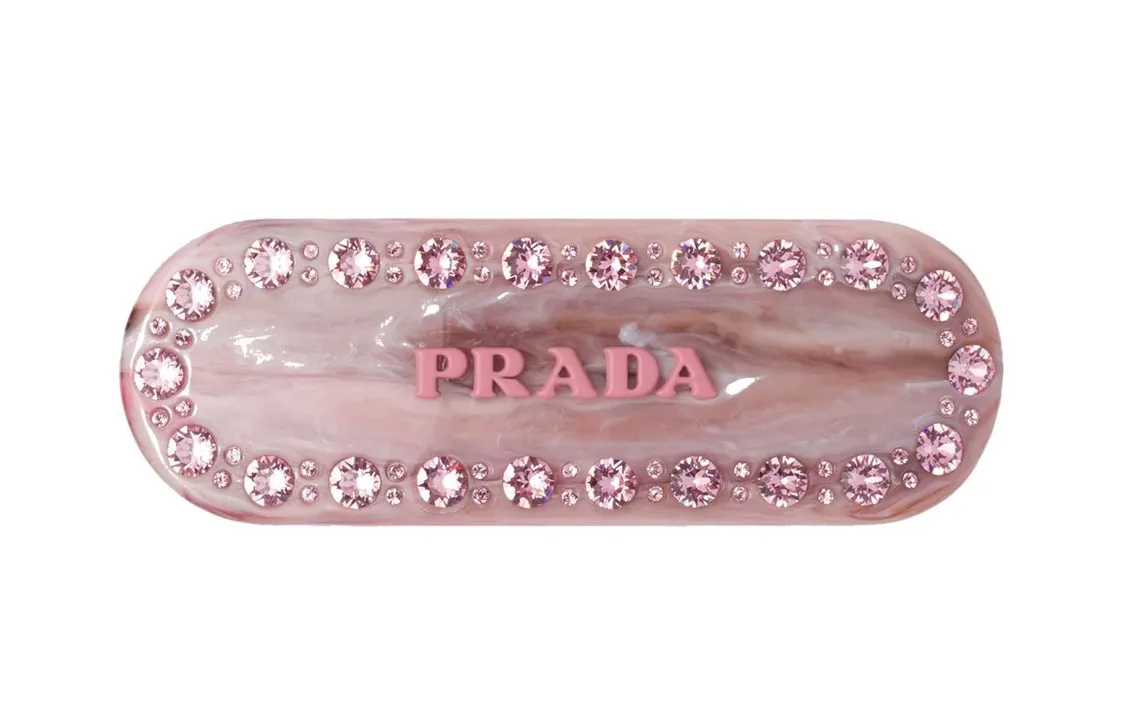 Заколка для волос с логотипом PRADA, розовый