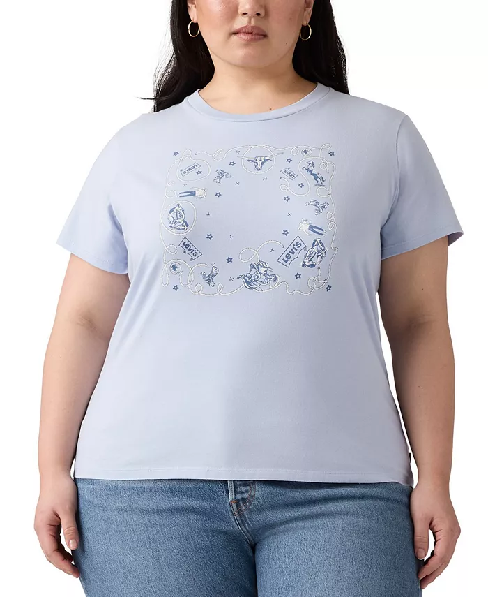 

Футболка Plus Size Perfect Logo из хлопка Levi's, синий