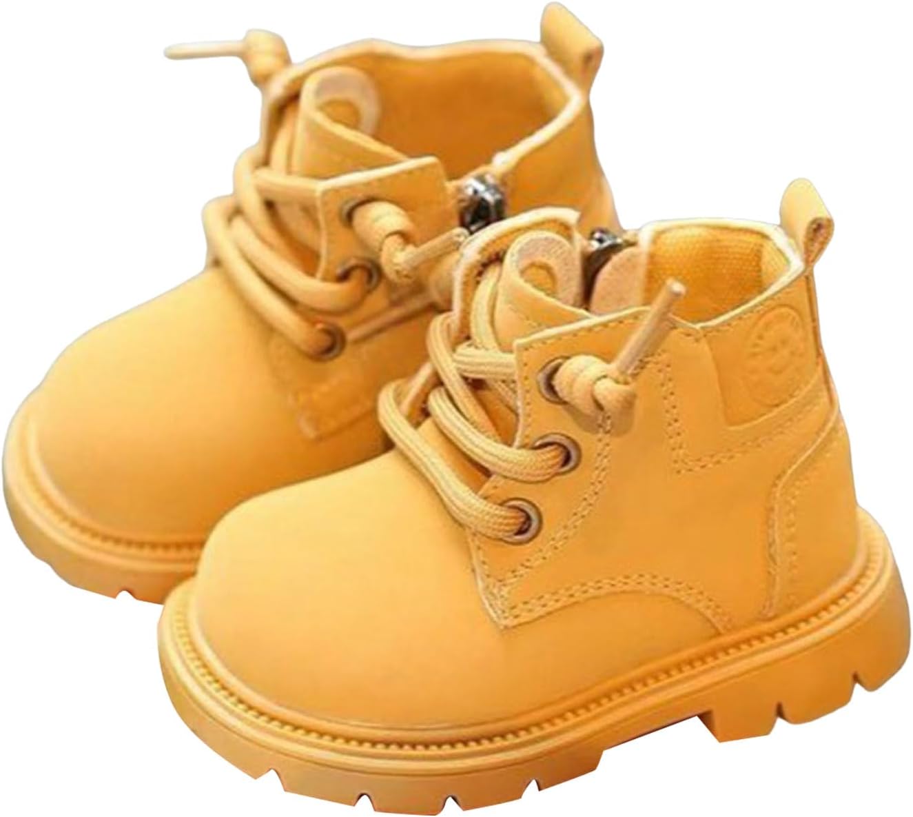 

Детские ботинки IWIHMIV для девочек с короткой подошвой, для мальчиков, для улицы, с боковой молнией и шнуровкой для малышей, Yellow