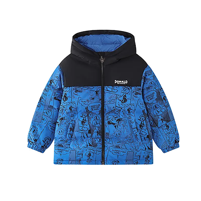 

Детская пуховая куртка с капюшоном, средней жесткости Disney, синий