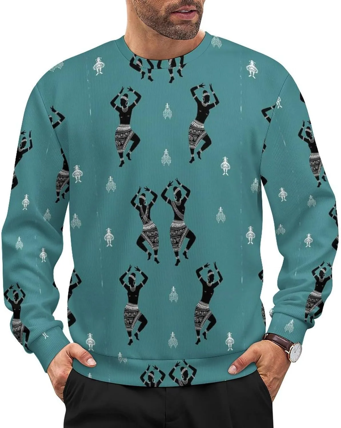 

Мужской свитер с круглым вырезом Slim Fit SEBNATAL