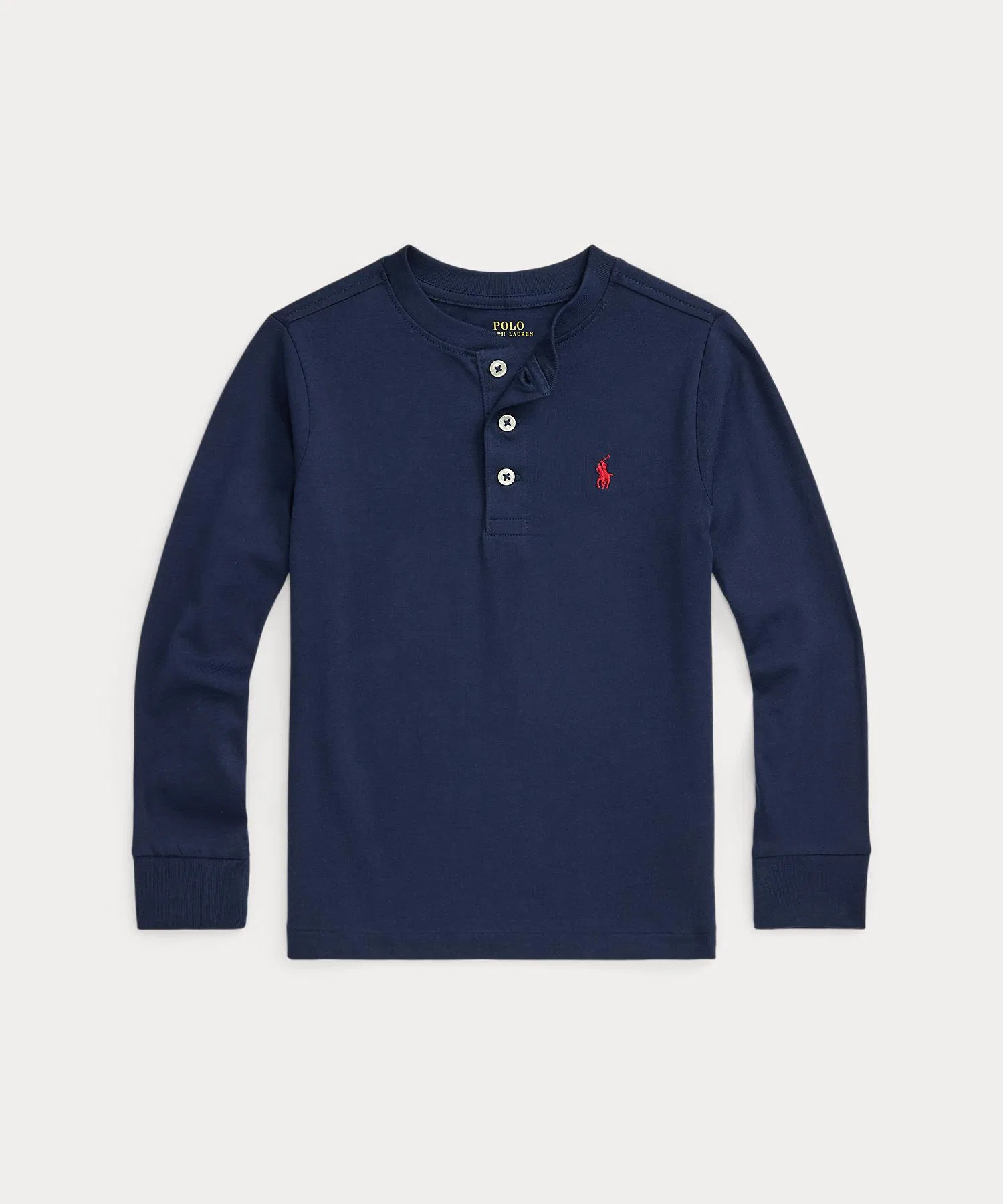 Детская хлопковая футболка-поло POLO RALPH LAUREN CHILDRENSWEAR тёмно-синяя