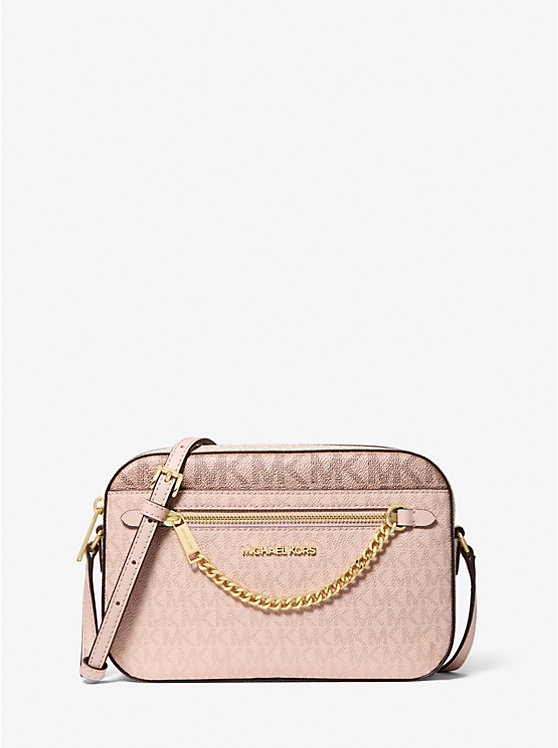 

Большая металлическая сумка Jet Set через плечо с фирменным логотипом Michael Kors, розовый