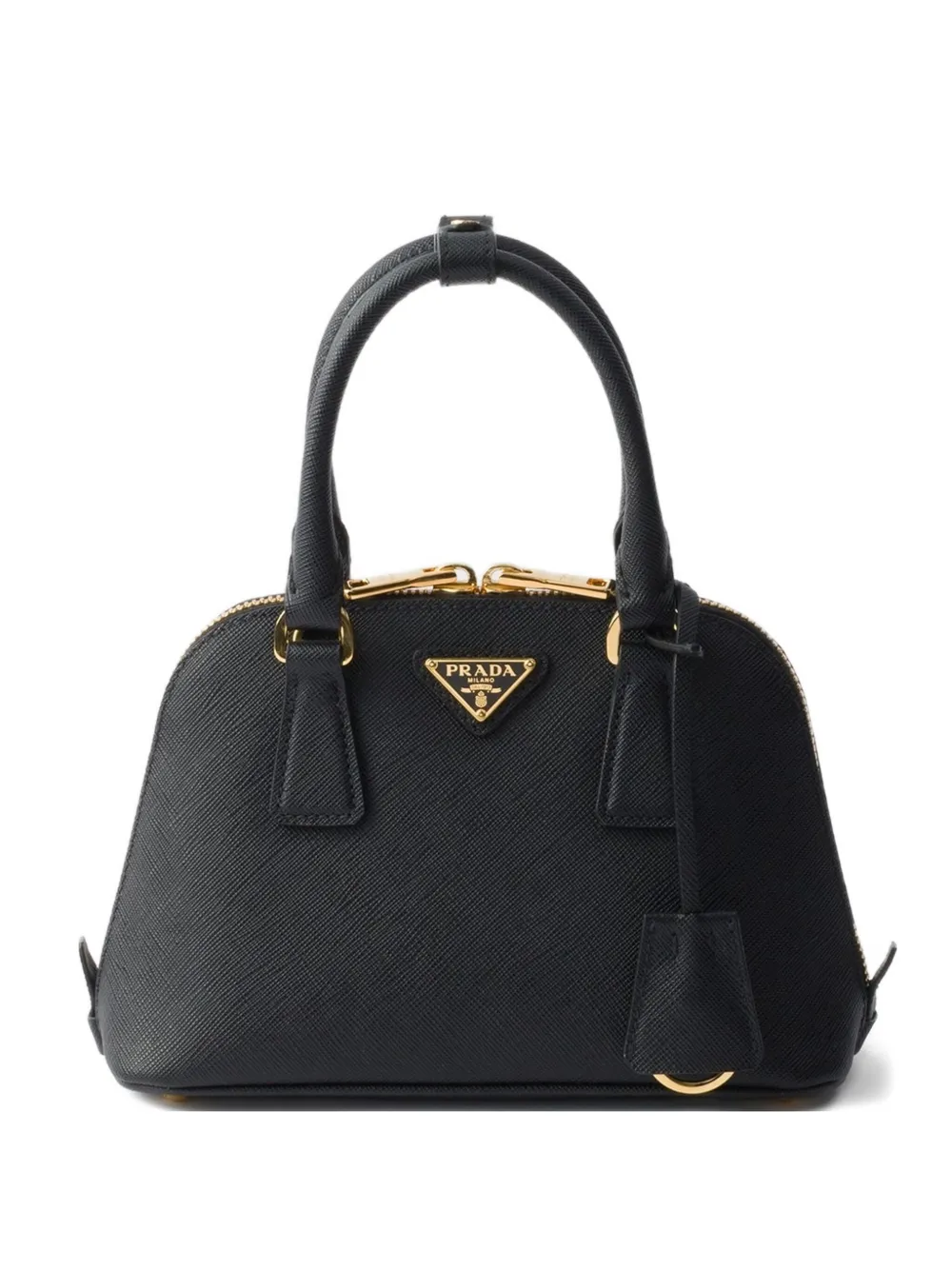 

Сумка-тоут из сафьяновой кожи на молнии Prada, черный