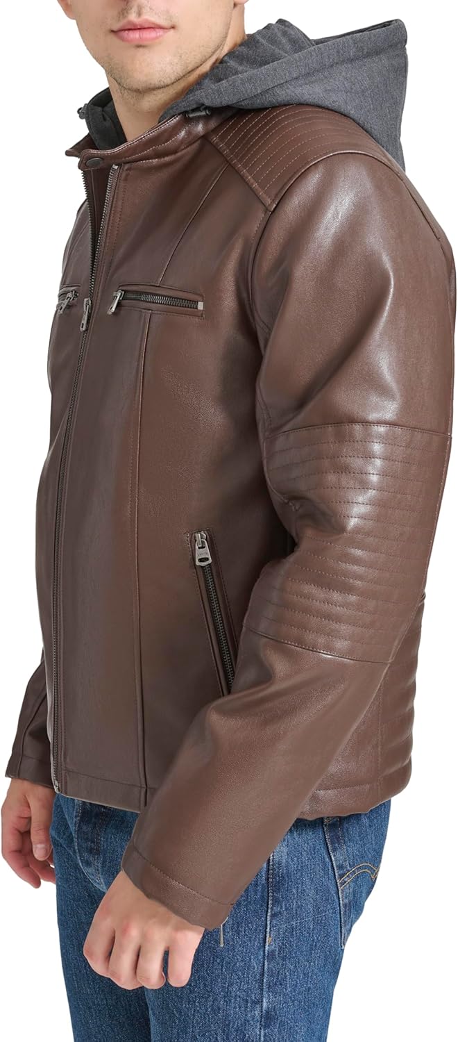 Мужская гоночная куртка Levi's из искусственной кожи, Rust Brown — фото 2