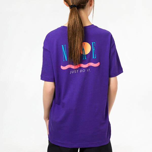 Футболка nsw tee boy винтажные спортивные тренажерные залы дышащие короткие рукава Nike, фиолетовый — фото 3