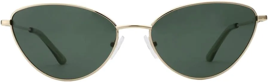 

Винтажные маленькие солнцезащитные очки «кошачий глаз» в узкой металлической оправе, поляризованные, 100% защита от УФ-излучения, для женщин KTUCN, 04 Brown Lens