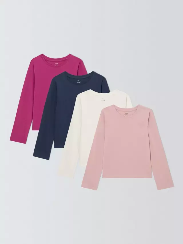 

Топ John Lewis Kids' Plain 4 шт, разноцветный