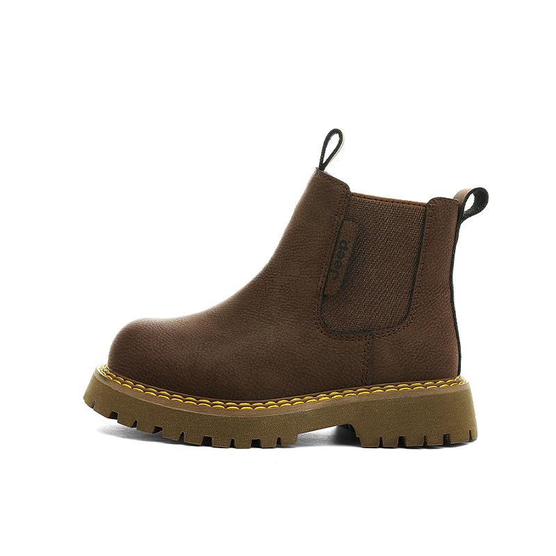 

Высокие кожаные ботинки Abrasion Resistant для детей Jeep, luxury коричневый fleece-lined