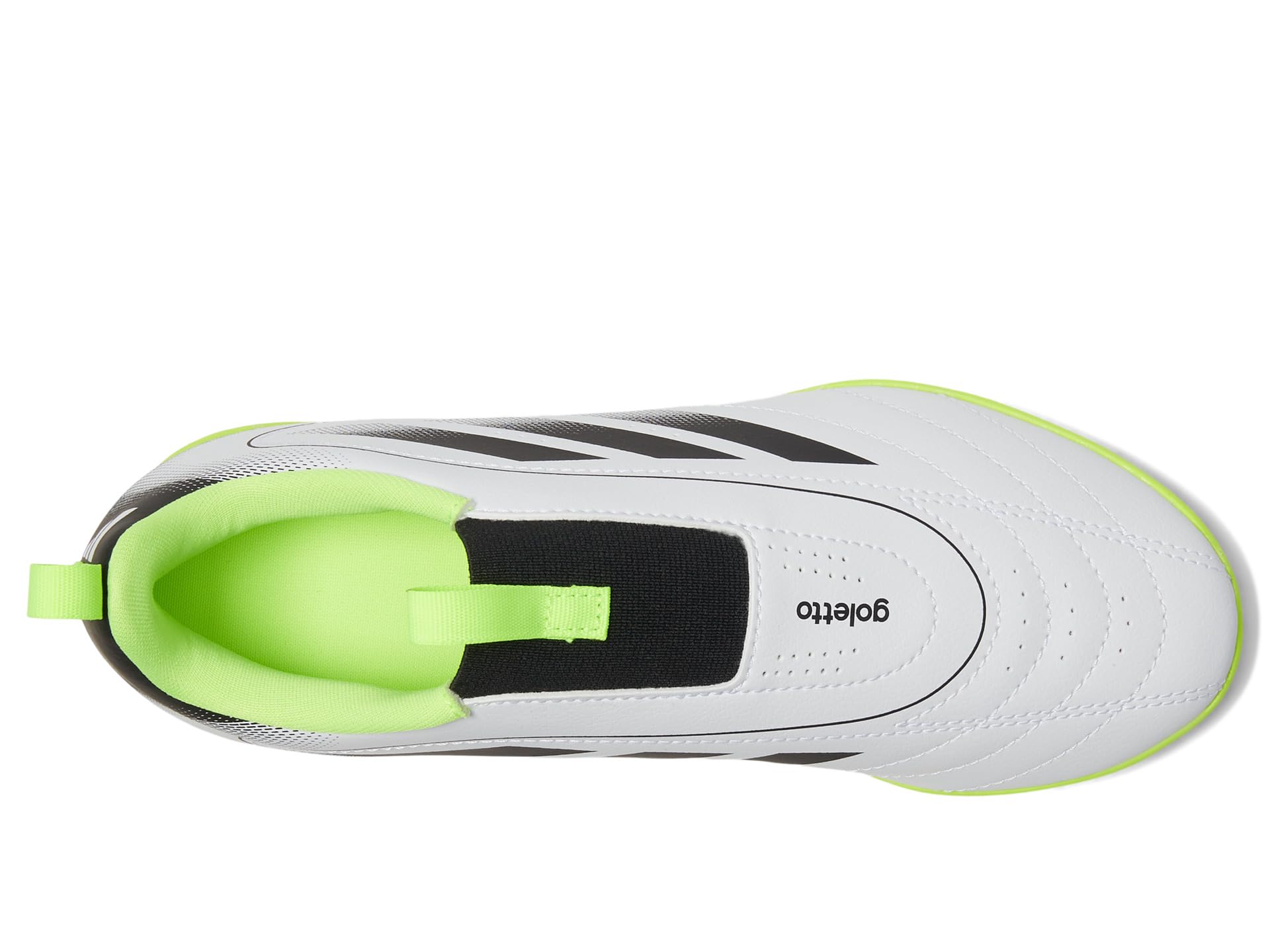 Кроссовки adidas Kids Goletto Ix Laceless Turf Soccer Cleats, цвет White/Black/Lucid Lemon — фото 2