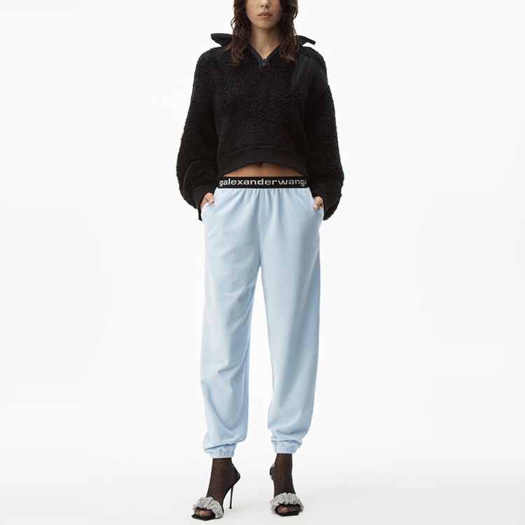 Alexander Wang Женские повседневные брюки синего цвета — фото 4