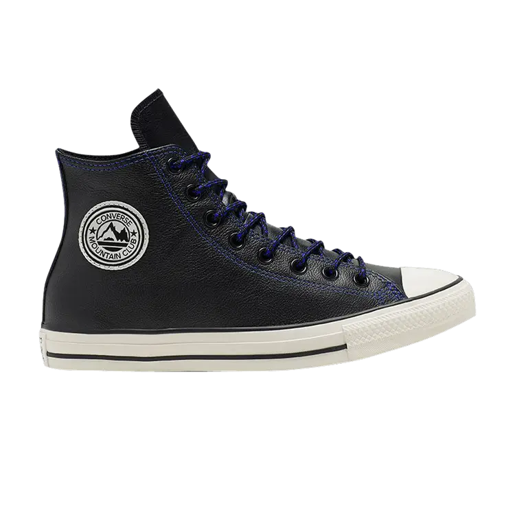 

Кроссовки Converse Chuck Taylor All Star High Tumbled Leather 'Black Hyper Royal', черный