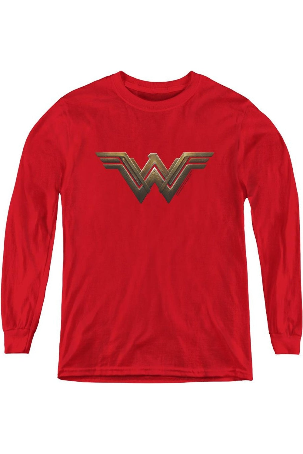 

Футболка с длинным рукавом для подростков с логотипом "Чудо-женщина" Gildan, красный