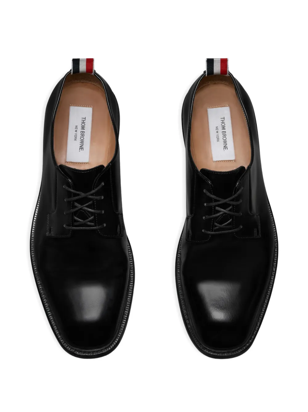 Дерби из кожи на шнуровке Thom Browne, черный — фото 4