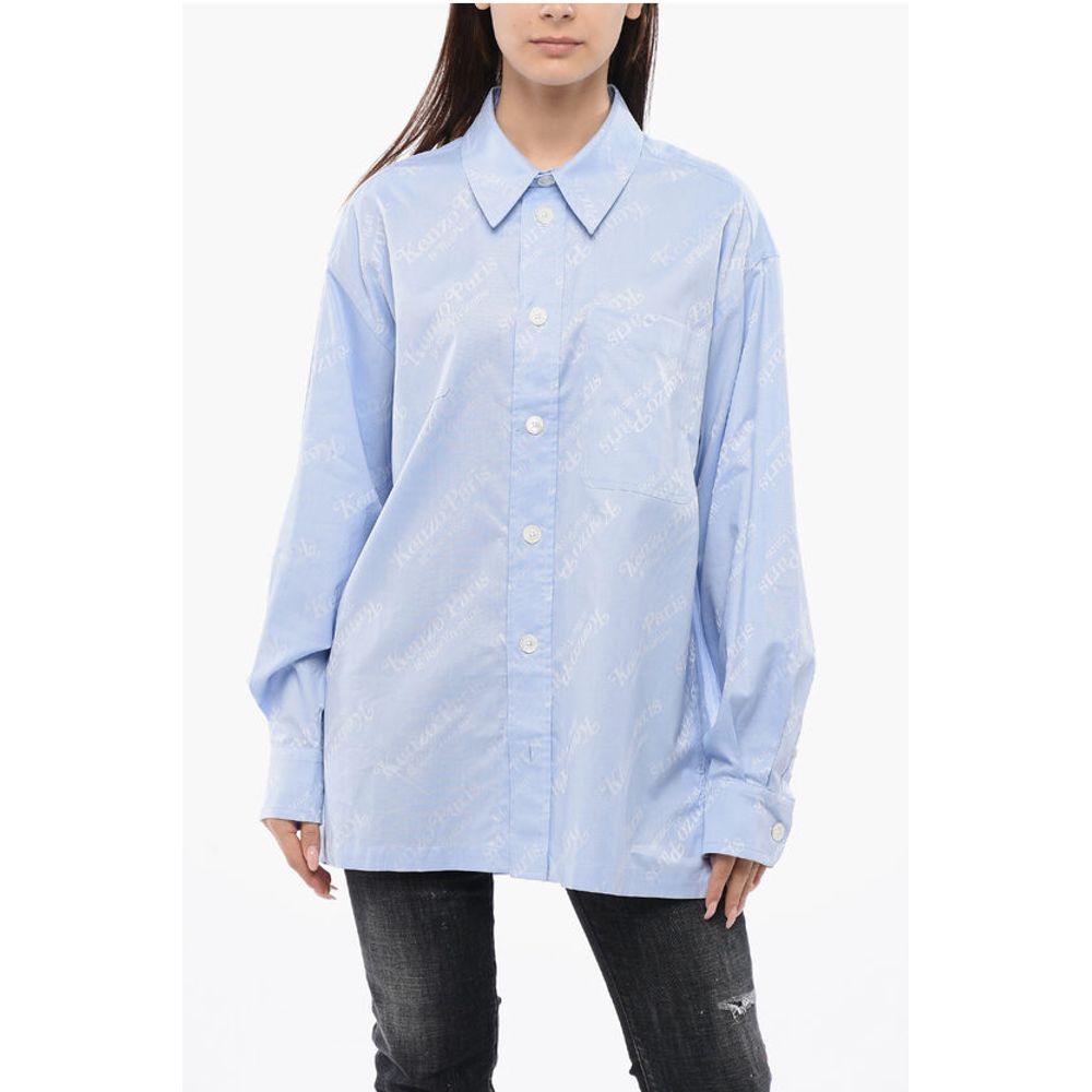 

Рубашка из светло-голубого хлопка Kenzo, Light Blue