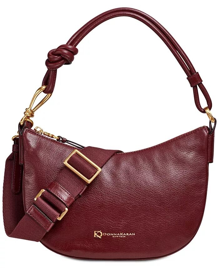 

Donna Karan Roslyn Маленькая кожаная сумка-хобо Donna Karan New York, красный