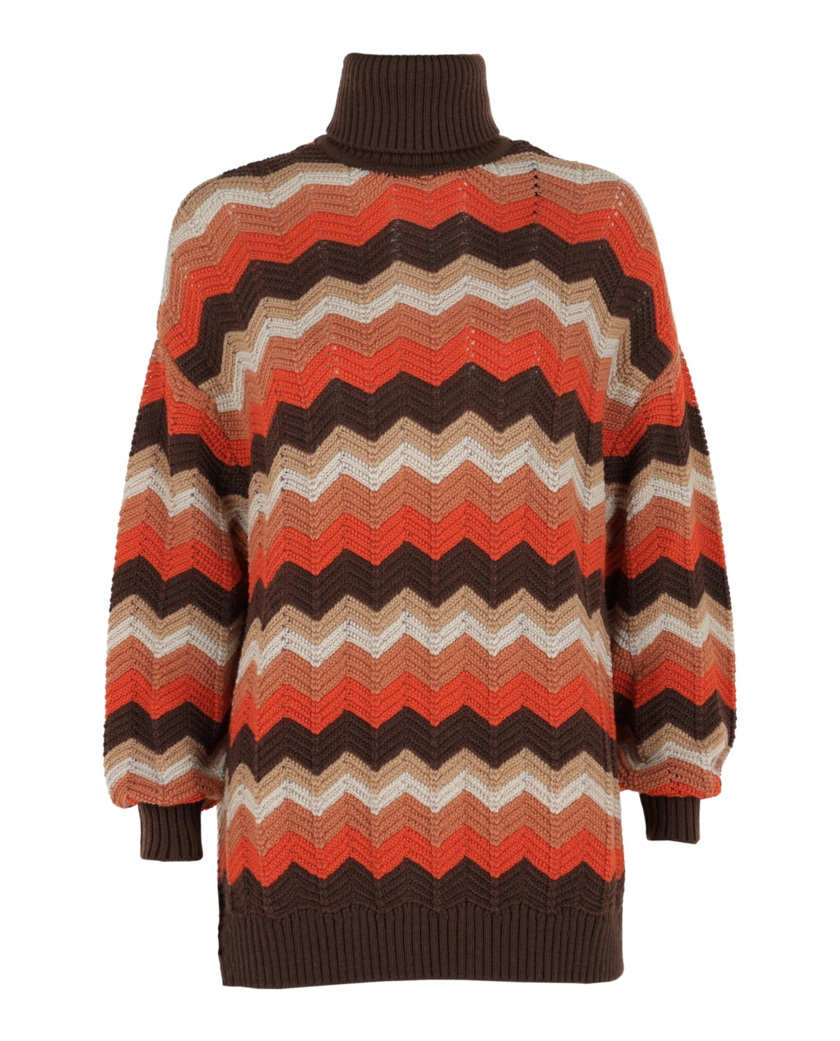 

Свободный свитер с зигзагообразным узором и воротником-хомутом M Missoni, желтый