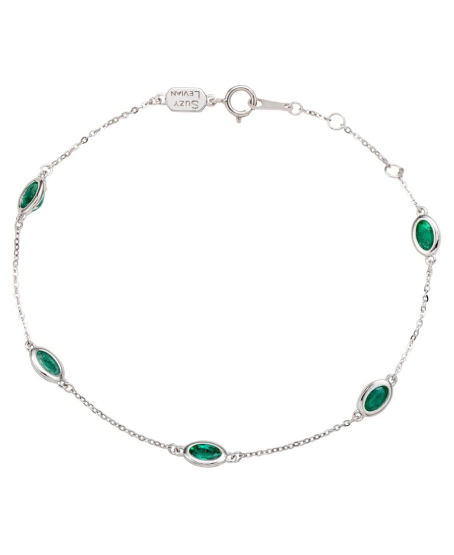 

Браслет Suzy Levian из белого золота 14 карат с изумрудами овальной огранки общим весом 1 карат Suzy Levian New York, White gold
