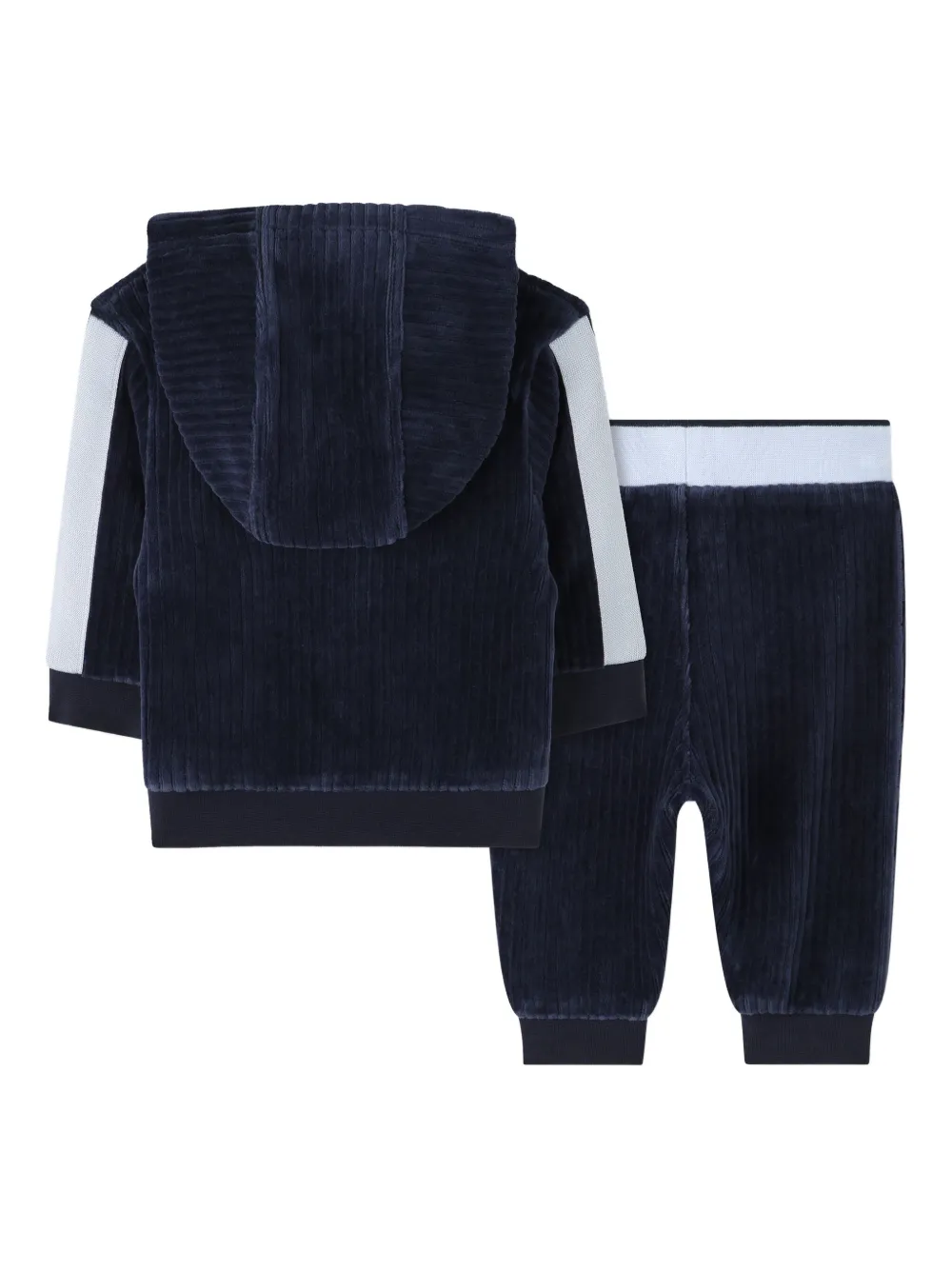Вельветовый спортивный костюм с капюшоном BOSS Kidswear, синий — фото 2