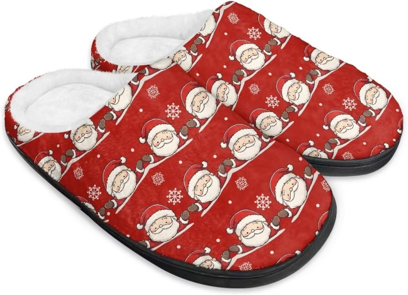 

Зимние домашние тапочки Pzuqiu для женщин и мужчин, легкие, без шнурков, мягкие, размеры 34-50, Christmas Santa Claus