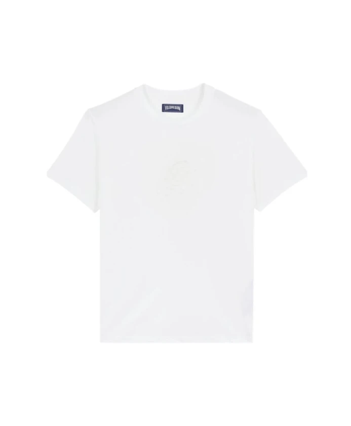 

Хлопковая футболка с вышивкой в виде черепахи для мужчин. Vilebrequin, белый