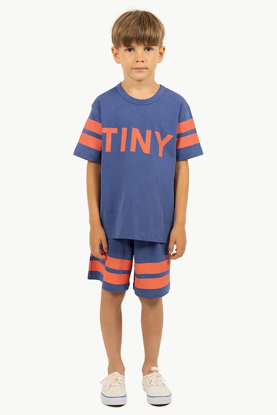 

Детские хлопковые шорты Stripes Logo Short Tinycottons, темно-синий