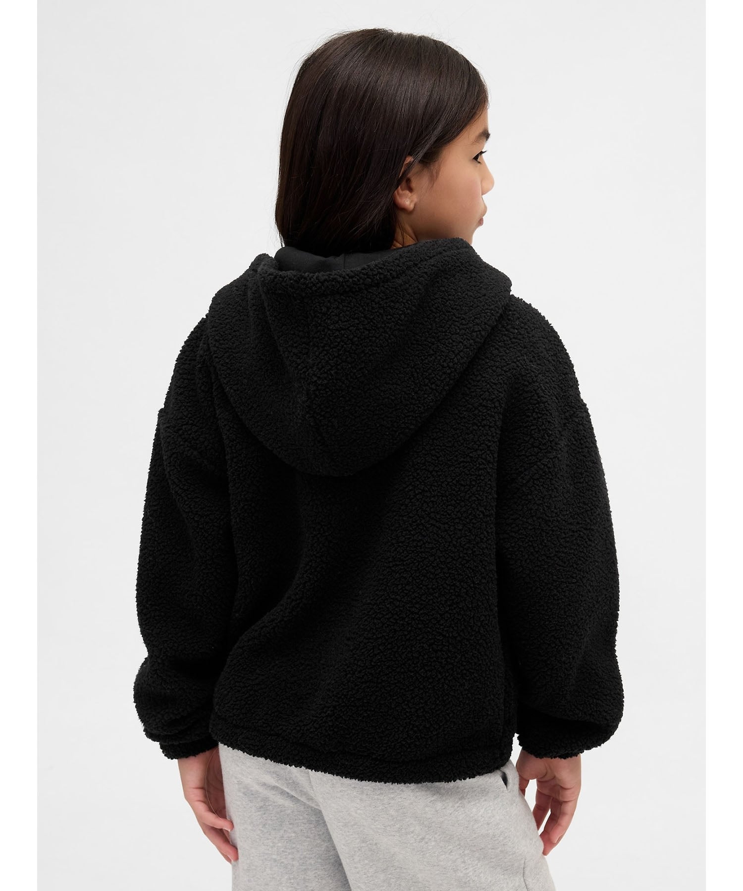 (K) Толстовка Boa с застежкой-молнией свободного кроя (детская) GAP, TRUE_BLACK — фото 3