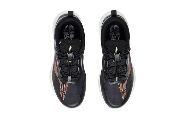 Супер легкие 19 детские кроссовки GS Low-top черные/оранжевые Lining Young — фото 4
