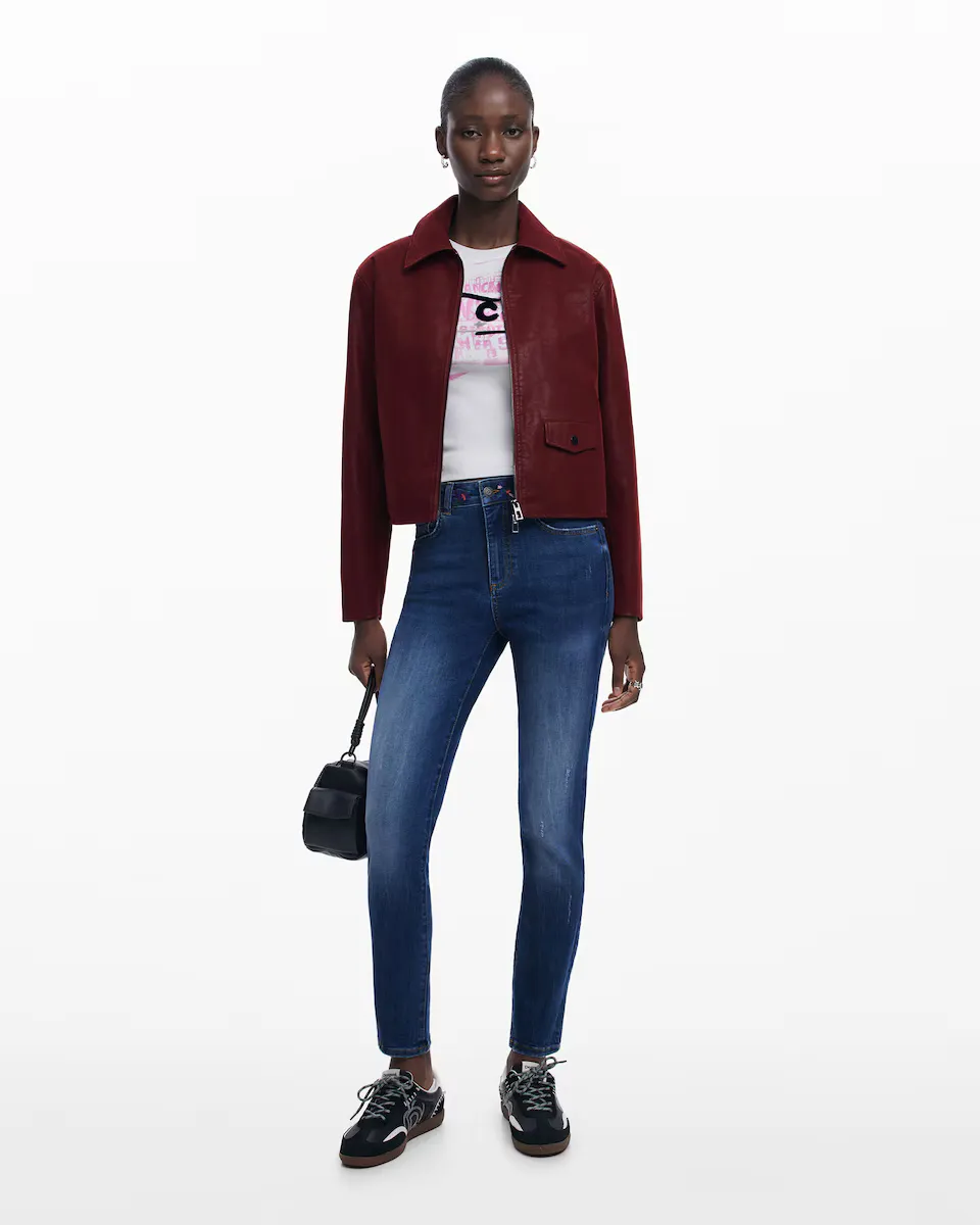 

Женские джинсы Vaquero slim с вышивкой Desigual, синий