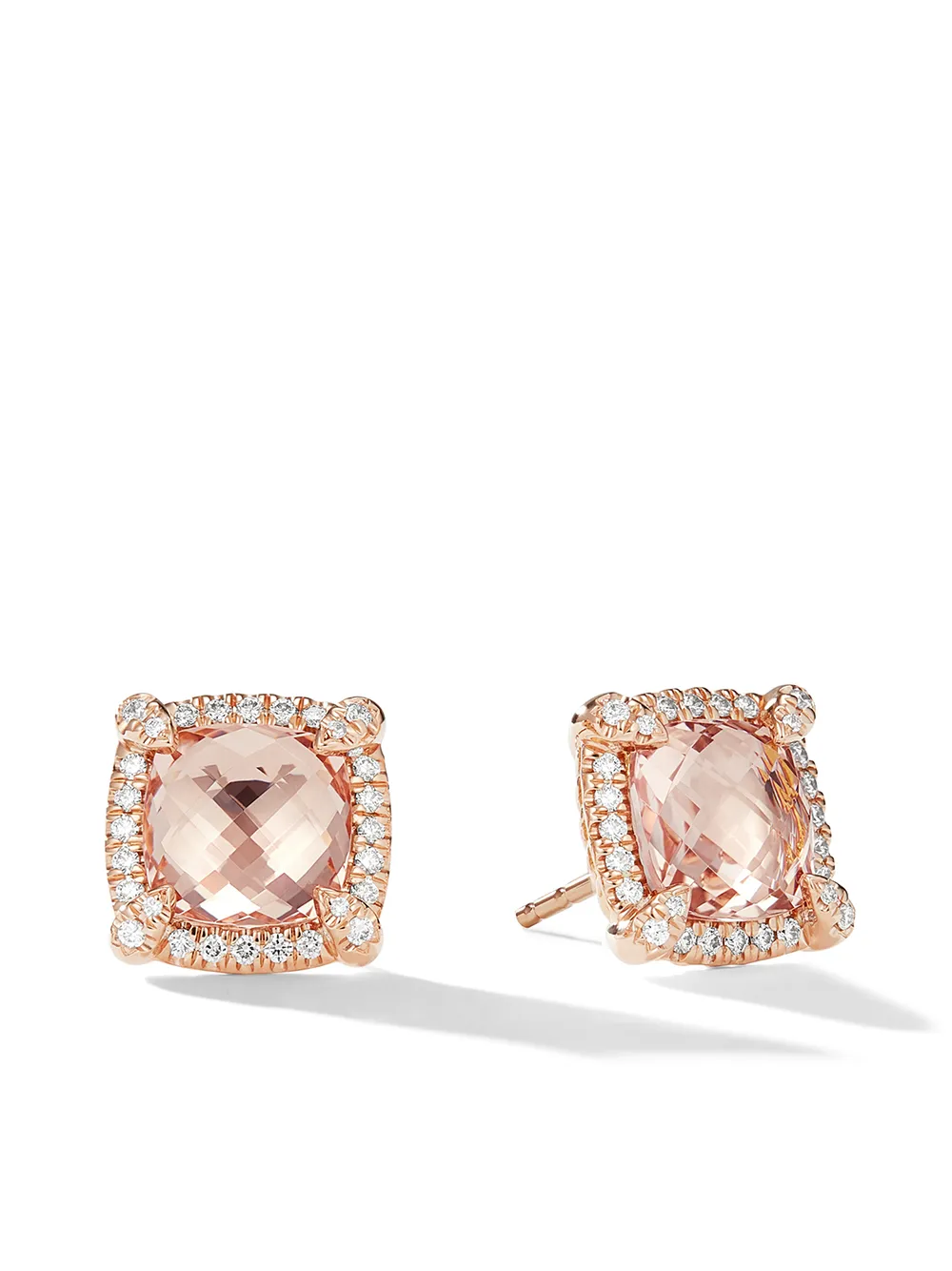 

Серьги Chatelaine из розового золота с бриллиантами и морганитом (8 мм) David Yurman, розовый