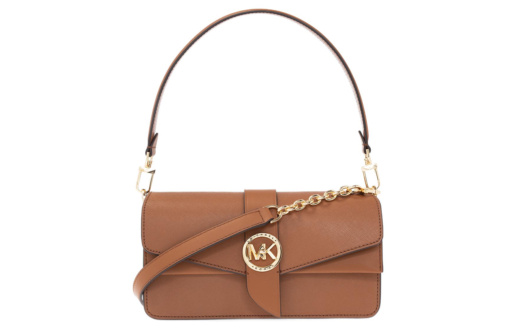 

Коричневая женская сумка через плечо из телячьей кожи MICHAEL KORS