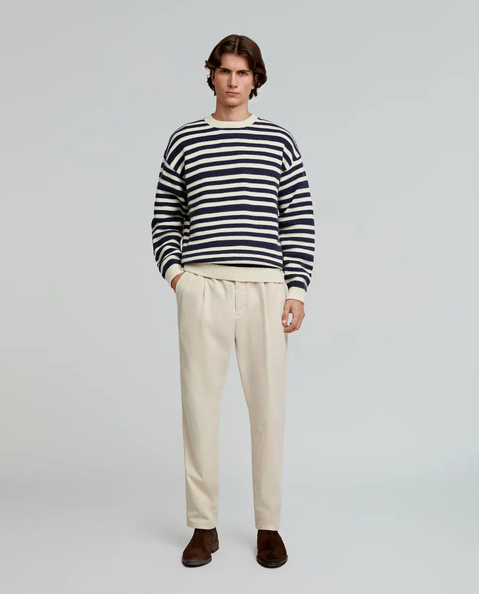 

Мужские классические брюки из хлопка со складками Scalpers, кремовый