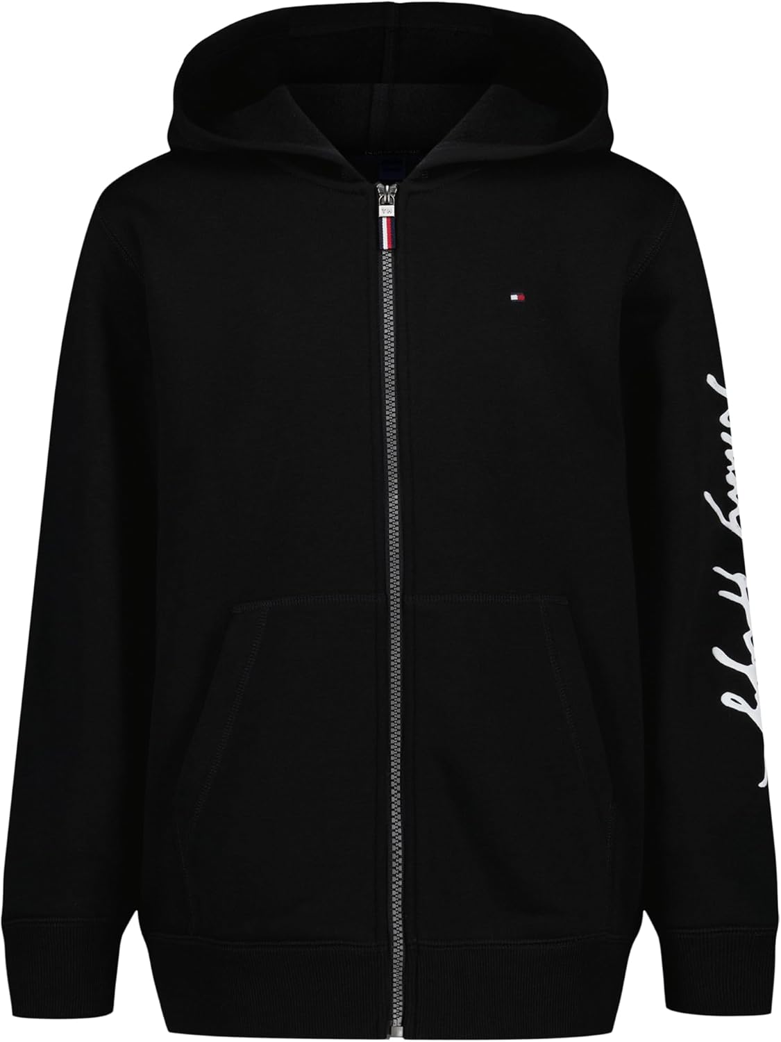 

Толстовка Tommy Hilfiger для мальчиков с длинным рукавом, флисом, на молнии, с передними карманами, Signature Black